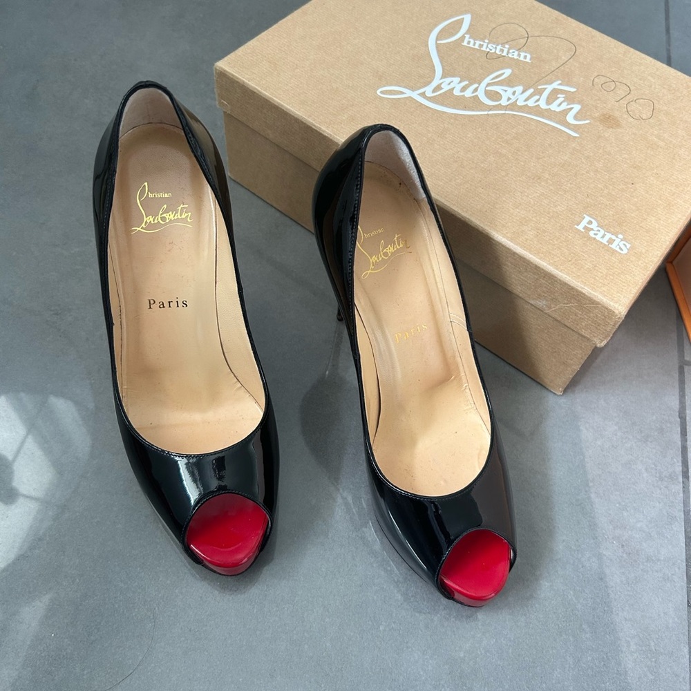 Christian loubatin open toe heels